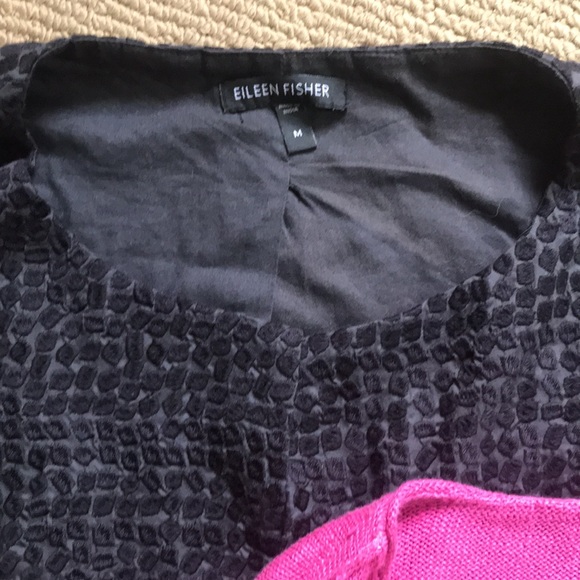 Eileen Fisher Bundle! size medium Embroidered jacket / linen top - Picture 3 of 9